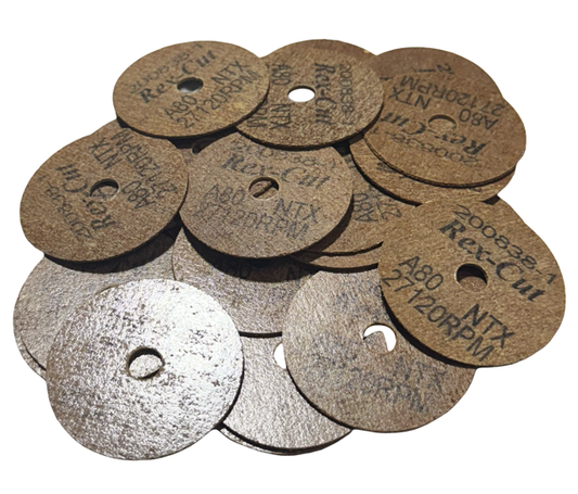 Rex-Cut 2" x 3/64" x 3/8" Deburring Wheel T1 80 Grit Aluminum Oxide 25 Pack