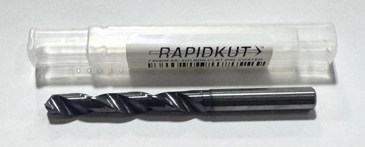 RapidKut 7.60mm Solid Carbide Drill 5xD TiAlN Coated 2 Flute 140 Deg Point