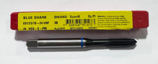 Dormer 5/16"-24 Cobalt Spiral Point Plug Tap, UNF, Super B Coated, 3 Flute H3