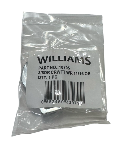 Williams 3/8" Drive 11/16" Open-End Crowfoot Wrench 10705