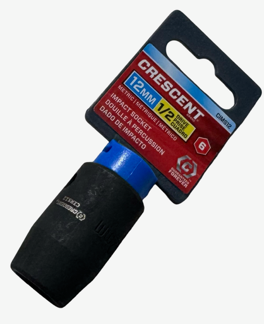 Crescent 1/2" Drive 12mm Impact Socket Standard 6 Point CIMS12