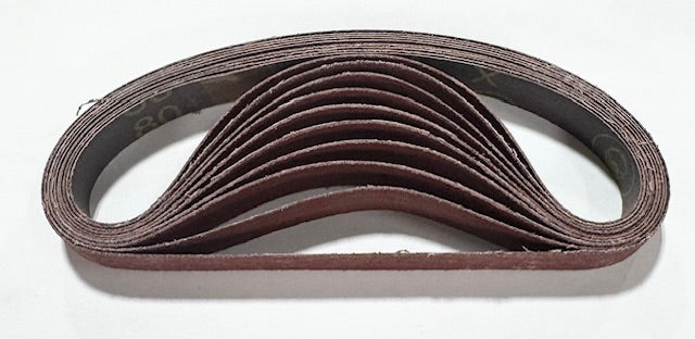 3M 3/4" x 18" Sanding Belts 947A 80 Grit Ceramic X-Weight 10 Pack