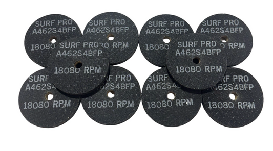 Surf-Pro 3" x 3/8" x 3/8" Grinding Wheel, 46 Grit, Type 1, Aluminum Oxide 10 Pack
