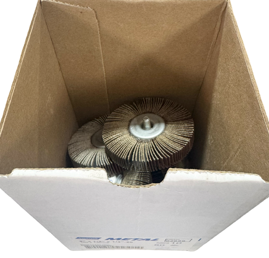 Norton METAL 2" x 1/2" x 1/4"-20 Flap Wheels R207 80 Grit A/O 10 Pack