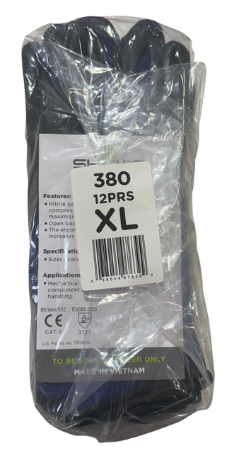 Showa General Purpose Safety Gloves Nitrile Palm Coated 13 Gauge Size XL 1 Dozen