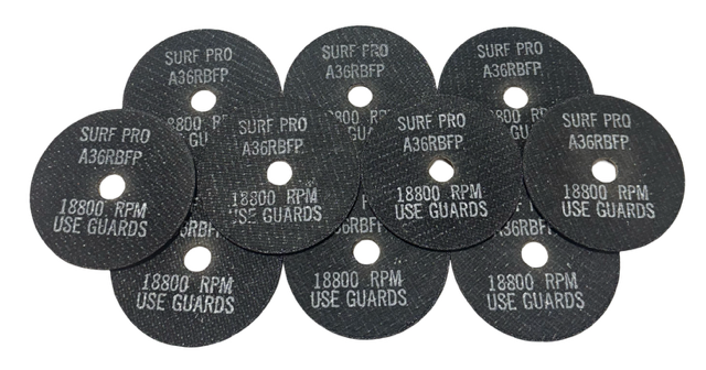 Surf-Pro 4" x 3/32" x 5/8" Cut-Off Wheel, Type 1, 36 Grit Aluminum Oxide 10 Pack