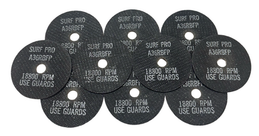 Surf-Pro 4" x 3/32" x 5/8" Cut-Off Wheel, Type 1, 36 Grit Aluminum Oxide 10 Pack