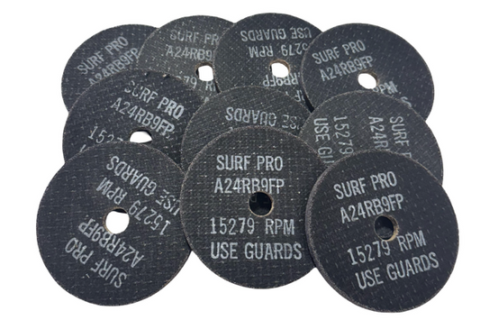 Surf-Pro 4" x 1/4" x 5/8" Grinding Wheel, Type 1, 24 Grit Aluminum Oxide 10 Pack