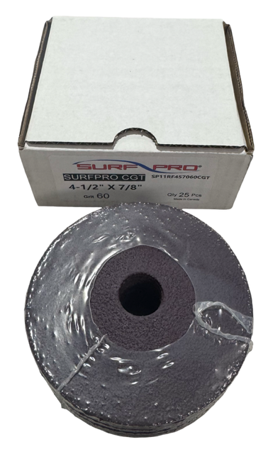 Surf-Pro 4-1/2" x 7/8" Resin Fiber Sanding Discs 60 Grit Premium Ceramic 25 Pack