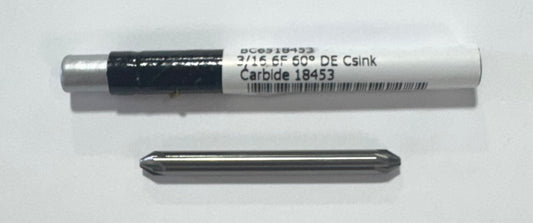 RapidKut 3/16" Double End Carbide Chatterless Countersink 6 Flute 60 Deg USA