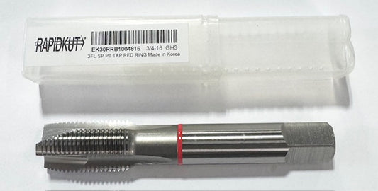 RapidKut 3/4"-16 HSS-PM Spiral Point Plug Tap 3 Flute Red Ring GH3