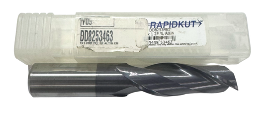 RapidKut 1" Carbide End Mill Extra Long AlTiN Coated 2 Flute USA Made