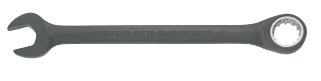 Proto 19mm Non-Reversible Ratcheting Combination Wrench 12 Point Black Chrome USA