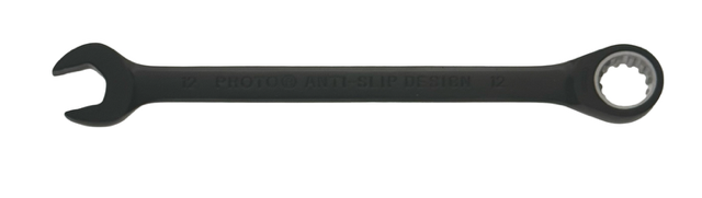 Proto 12mm Non-Reversible Ratcheting Combination Spline Wrench 12 Point Black