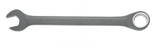 Proto 18mm Non-Reversible Ratcheting Combination Spline Wrench Black