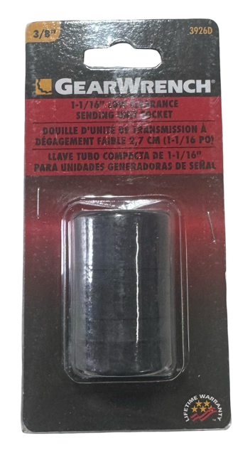 GearWrench 3/8" Drive 1-1/16" Low Clearance Sending Unit Socket 3926D