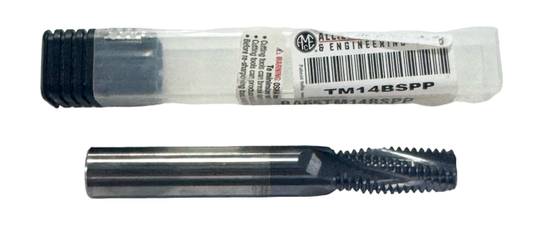 Allied Machine 1/2 & 3/4"-14 BSPP TiAlN Solid Carbide Thread Mill 4 Flute USA Made