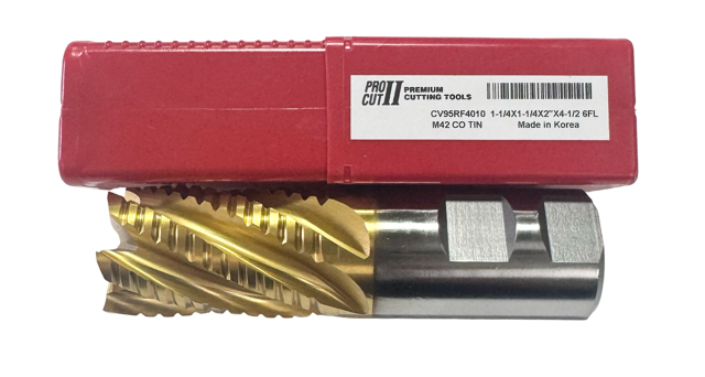 ProCut 1-1/4" Cobalt Roughing End Mill 6 Flute Tin Coated