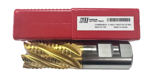 ProCut 1-1/4" Cobalt Roughing End Mill 6 Flute Tin Coated