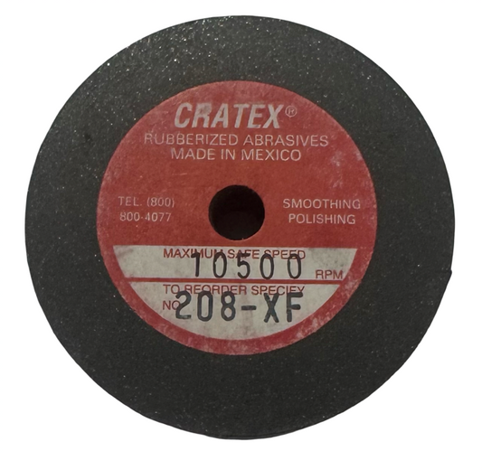 Cratex 2" x 1/2" x 1/4" Resin Bonded Rubber Wheel (Extra Fine Grit)