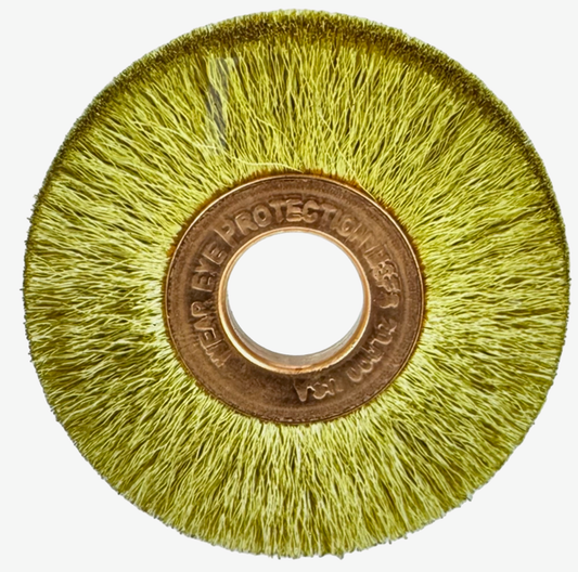 Weiler 2" Brass Non-Sparking Crimped Wire Wheel, 1/2" Arbor Hole, .005 Wire, 10 Pack USA