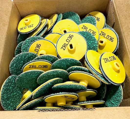 Klingspor 1-1/2" Quick Change Sanding Discs 36 Grit Alumina Zirconia 100 Pack
