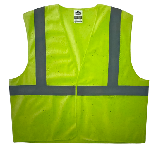 Ergodyne Economy 2 Hook & Loop Lime High-Vis Safety Vest