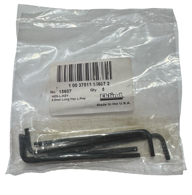 Eklind 3.5mm Long Hex L-Key 5 Pack USA Made 15607