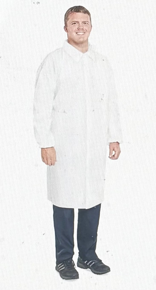 West Chester White 35 Gram SMS Lab Coat with Collar Size 5XL 30 Pack
