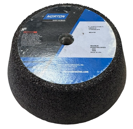 Norton 6 / 4-3/4" x 2" x 5/8-11 Tapered Grinding Wheel AMEGA-01 USA