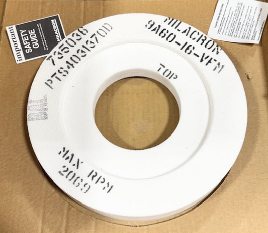 Milacron 12" x 2" x 5" Surface Grinding Wheel, White, 9A6016
