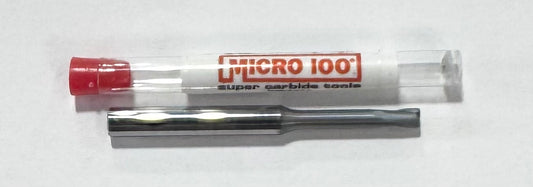 Micro 100 1/8" Carbide End Mill, nACRo Coated, 1/64" Radius, 2FL Hard Milling