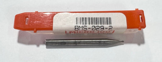 Micro 100 .029 Carbide Mini Ball End Mill 2 Flute 30 Deg Helix USA Made