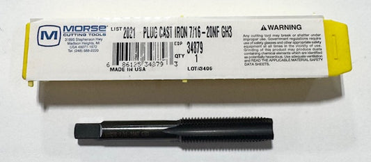 Morse 7/16"-20 NF HSS Straight Flute Tap 4 Flute GH3 Plug Tap USA Made