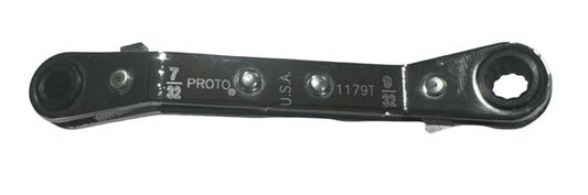 Proto 7/32" x 9/32" Offset Double Box Reversible Ratcheting Wrench 12 Point USA