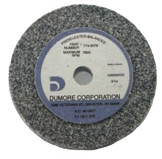 Dumore 3" Grinding Wheel, 1/2" Thick, 3/8" Hole 46 Grit Aluminum Oxide