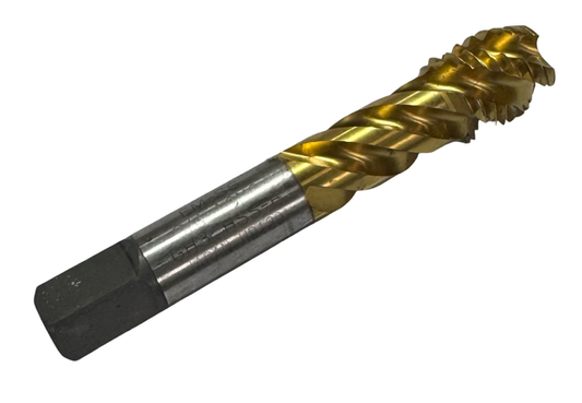 Greenfield 3/4"-10 HSS-E Spiral Flute Tap 4FL Tin Coated Modified Bottoming Tap USA