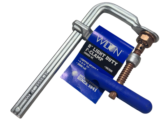 Wilton 8" Light Duty F-Clamp Copper Spindle 4-3/4" Throad 2000 LBS Force