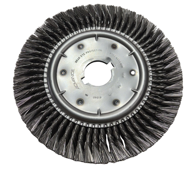 PFERD 12" Knot Wheel Twist Brush, 2" Arbor Hole, Long Flag .020 CS Wire USA Made