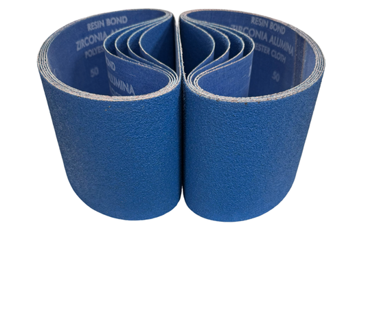 Merit 4" x 24" Sanding Belts 100 Grit Zirconia Alumina 10 Pack