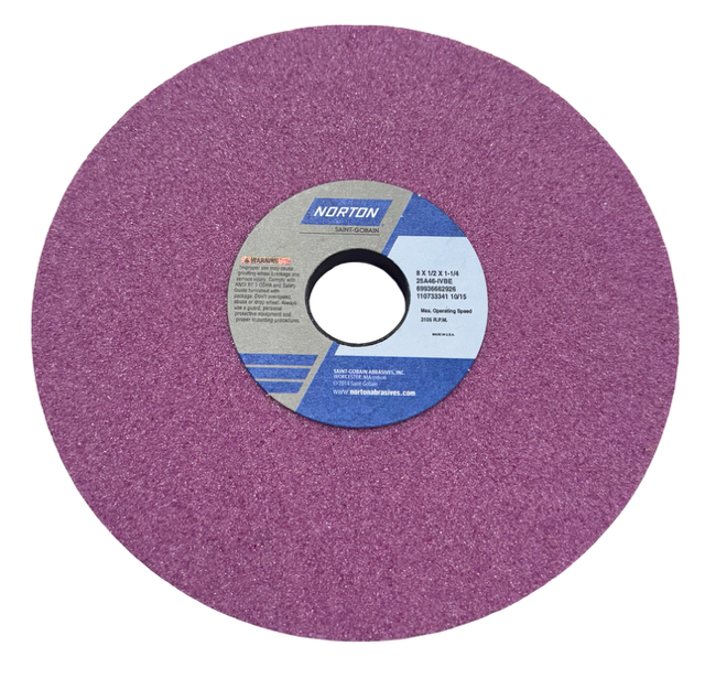 Norton 8" x 1/2" x 1-1/4" Surface Grinding Wheel 46 Grit Aluminum Oxide