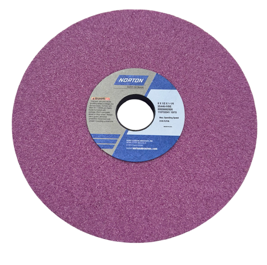 Norton 8" x 1/2" x 1-1/4" Surface Grinding Wheel 46 Grit Aluminum Oxide