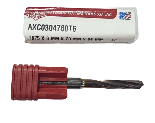 PCT 3/16" Solid Carbide Drill 3xD ZicroPlus Coated Triple Margin Coolant Thru
