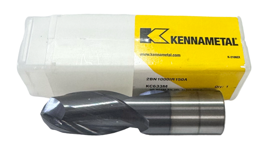 Kennametal 1" Carbide Ball End Mill 2 Flute PVD Coated USA Made