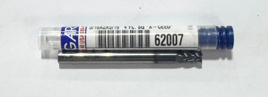 Garr 3/16" Carbide End Mill 4 Flute X-Ceed Coated USA Made
