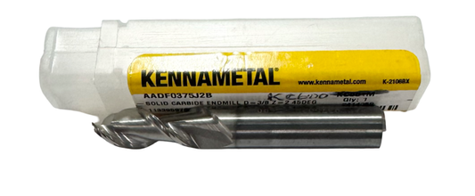 Kennametal 3/8" Carbide End Mill 2 Flute 45 Deg Helix K600