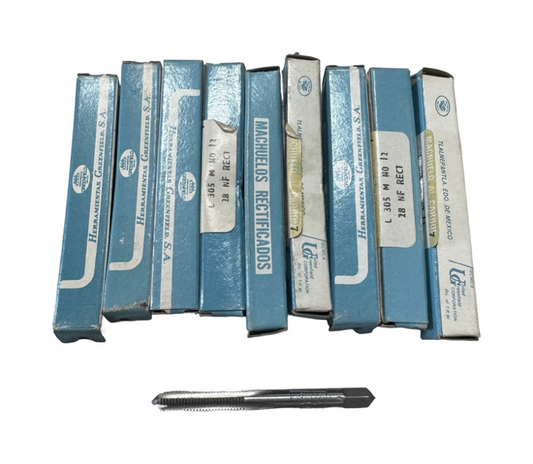 Greenfield 12-28 Carbon Hand Tap, 4 Flute Plug Tap 10 Pack