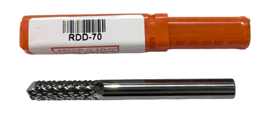Micro 100 1/4" Solid Carbide Router, Diamond Pattern, Drill Point End USA Made
