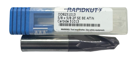RapidKut 5/8" Carbide Ball End Mill AlTiN Coated 2 Flute USA Made