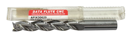 Data Flute 5/8" Carbide End Mill 4 Flute 6" Overall USA Made